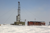 An exploratory gas drilling site in the South Tambey gas field. Yamal Peninsula, Western Siberia, Russia