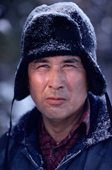 Portrait of a Cree trapper, Abel Brien, on an autumn hunting trip. Quebec, Canada. 1988