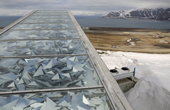 The roof of the Svalbard Global Seed Vault popularly known as the Doomsday Vault, located just above the airport. Longyearbyen. Svalbard